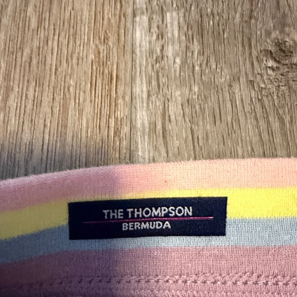 Vigoss The Thompson Bermuda Shorts with Pastel Striped Waistband